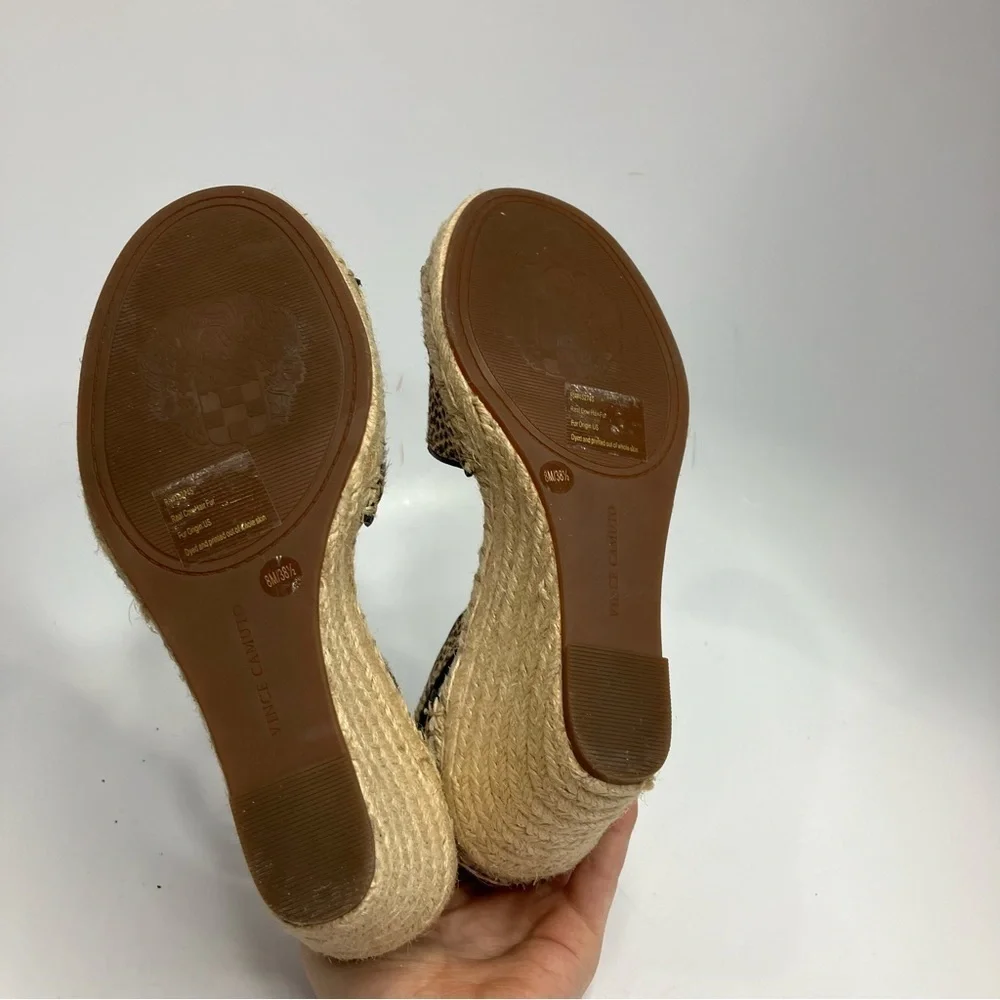 Vince Camuto Leera wedge Sandals espadrille calf hair size 8‎